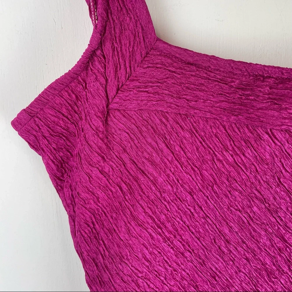 Vintage Y2K Magenta Textured Stretch One Piece Swimsuit Sz Large